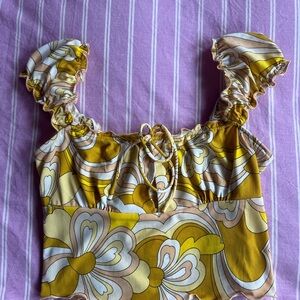 Urban Outfitters Yellow Floral Crop Top